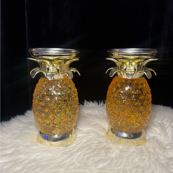 Bath and Body Works Pineapple Sparkling Candle Holders - Gold and Silver - Picture 1 of 6